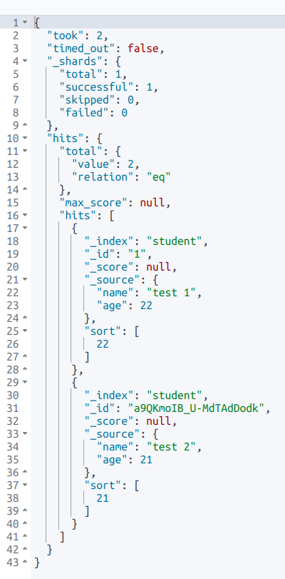 query result